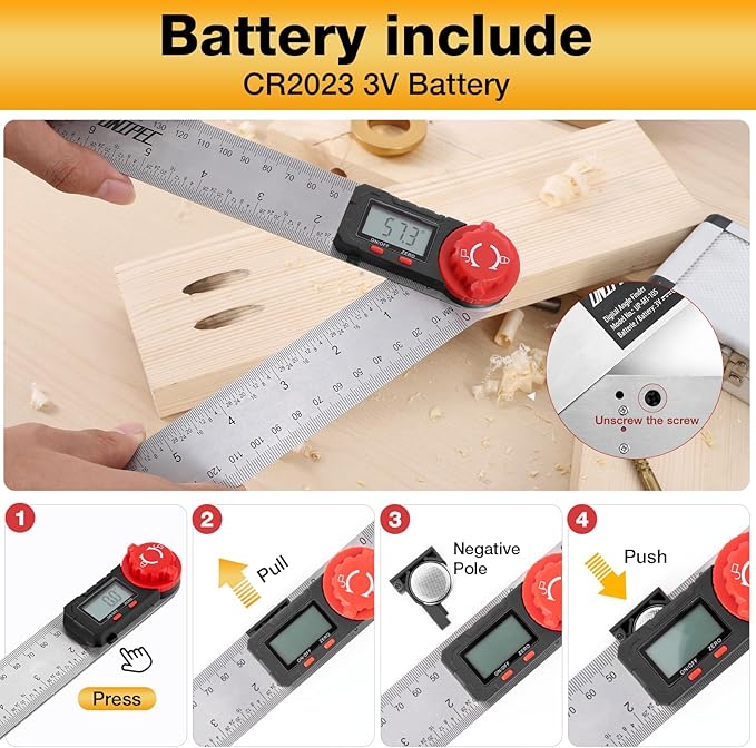 Digital Angle Finder Protractor, Angle Finder Ruler,Stainless steel 7inch 200mm 7inch/200mm, Angle Measuring Tool for Woodworking,Carpenter,Construction,DIY Measurement (Stainless Steel)