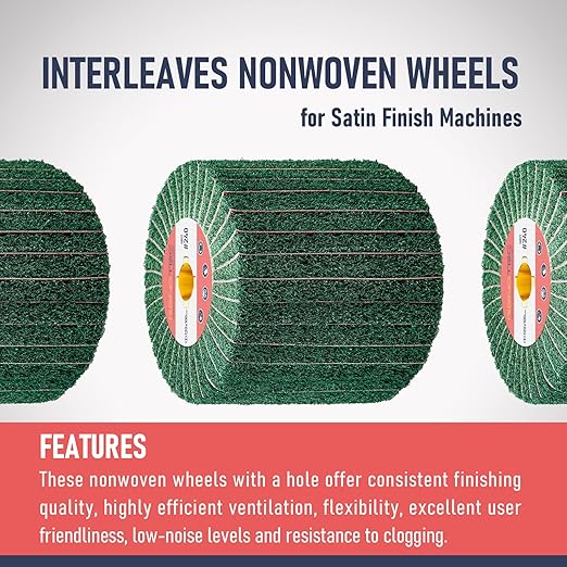 120x100mm Non-Woven Abrasive Flap Wire Drawing Polishing Burnishing Wheel for The Surface Treatment of Metal Products (240 GRIT with Sandpaper)
