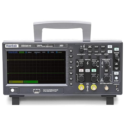 Hantek DSO2C10 Digital Storage Oscilloscope 100MHz Bandwidth 2CH Dual Channel 1GSa/s 8M Memory Depth with High Voltage Probre