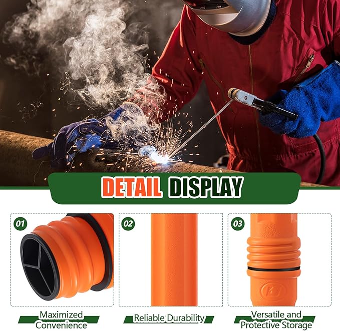 Tandefio 4 Pcs Welding Rod Storage Tube 40 Inch Tig Rod Storage Canisters Welding Electrode Holder Airproof Waterproof Container(Orange)