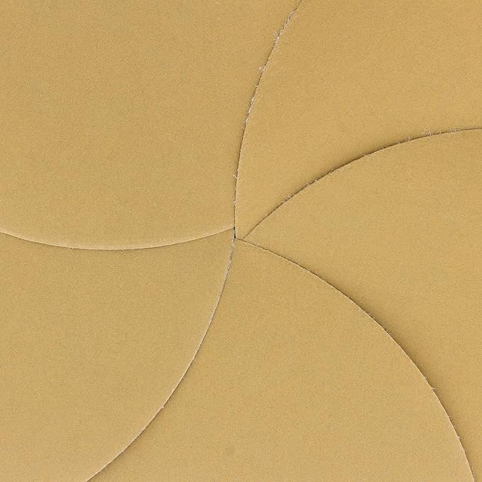 Dura-Gold Premium 600 Grit 6" Gold Sandpaper Discs, No Hole Pattern Dustless, Box of 50, Hook & Loop Backing for DA Sander, Finishing Coarse Sanding Abrasive Automotive Paint, Woodworking Wood, Metal