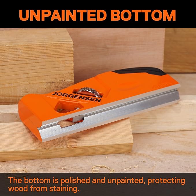 JORGENSEN Chamfer Plane, Edge Corner Plane with 4 Cutter Heads, Storage Space - Hand Plane for Woodworking, Carpenter Woodworking Tools for Edge Trimming of Wood, Edge Corner Flattening