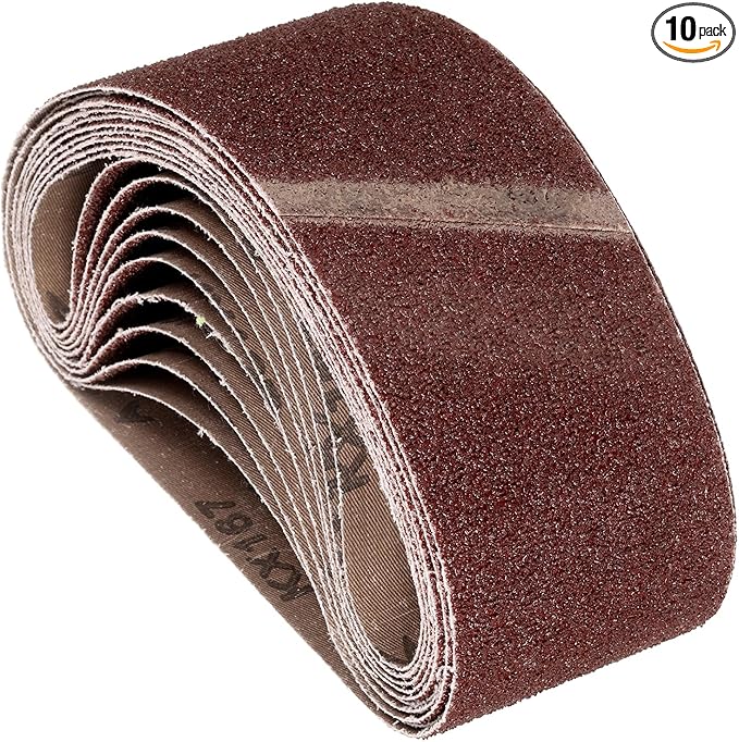 10 Pcs Sanding Belts 4 x 24 Inch 36 Grit Aluminum Oxide Abrasive Sandpaper for Belt Sander Metal Grinding Wood Working Weld Rust Removal