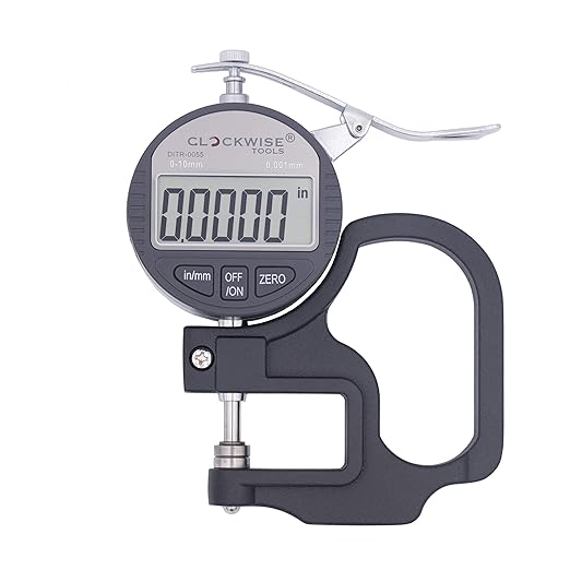 Digital Thickness Gauge, DTNR-0055 0-0.4 inch/10mm, 0.00005"/0.001mm Resolution