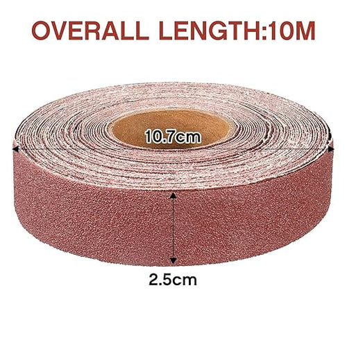 240 Grit Continuous Sandpaper Roll,1" x 32.14 Feet Emery Cloth Roll for Metalworking, Home Improvement, Sanding Automotive Plumbing