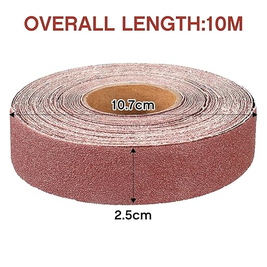 180 Grit Continuous Sandpaper Roll,1" x 32.13 Feet Emery Cloth Roll for Metalworking, Home Improvement, Sanding Automotive Plumbing