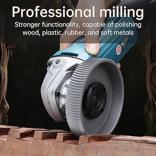 Angle Grinder Wood Carving Disc Set Milling Cutter Grinding disc, 4 and 1/2 Attachments with 5/8 inch Arbor, Cutting Wheel Can be Used for Wood, OPP, Soft Metal (Primary Color 75mm/22mm)