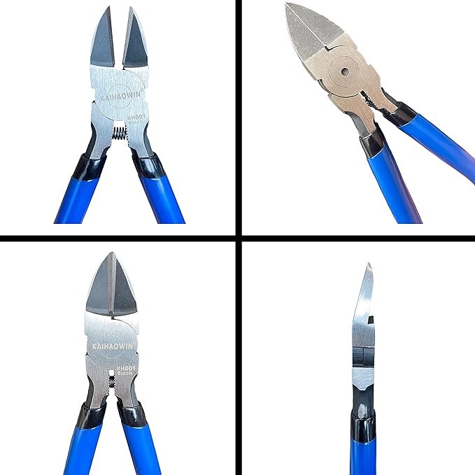 Wire Cutters 6 Pack, KAIHAOWIN 6 inch Dikes Small Wire Cutters Flush Cutters Wire Snips Clippers Diagonal Cutters Side Cutters Cutting Pliers for Crafting