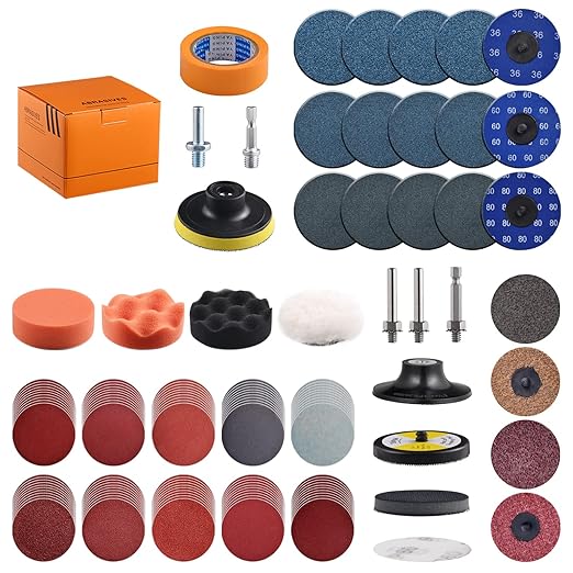 133 Pack 3 Inch Sanding Discs for Drill Polishing Die Grinder Attachment Variety Kit with 5/16" and 1/4" Shanks Sanding Pads Includes 36-3000 Grit