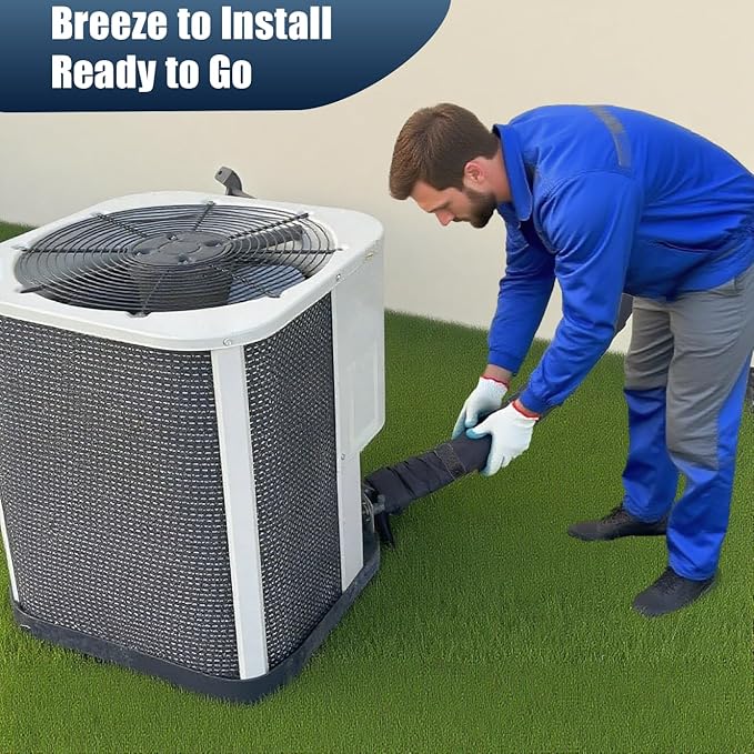 Outdoor Pipe Insulation Cover - 72" x 10.2" Weatherproof HVAC AC Line Set Protector, Heavy-Duty Fabric Wrap for Sun, Rain & Winter Freeze Protection, with 4 Adjustable Straps