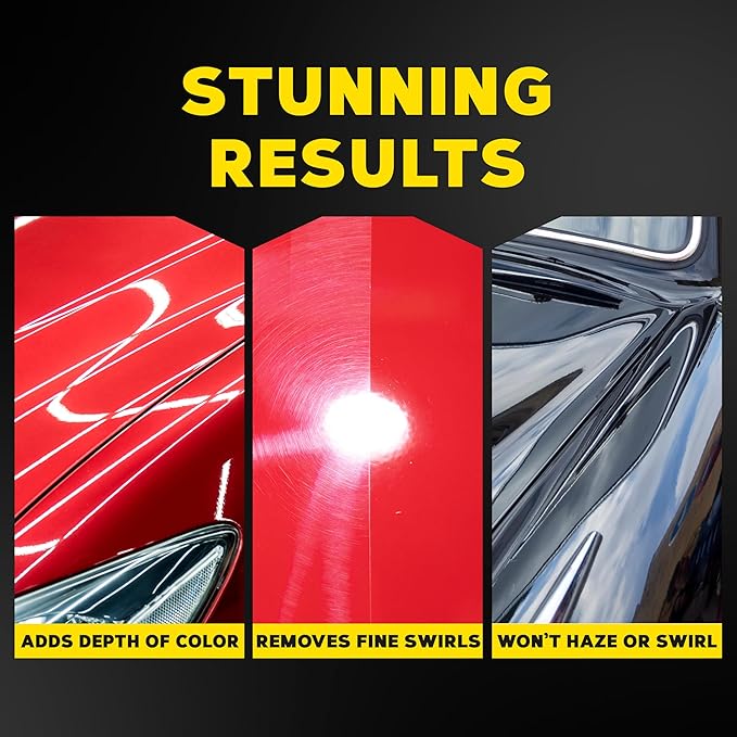 Meguiar's M205 Mirror Glaze Ultra Finishing Polish, Easy-to-Use Formula for Impeccable Shine, Multiple Ways to Apply Mirror Glaze, Removes Defects and Swirls for a High Gloss, 8 Oz Container