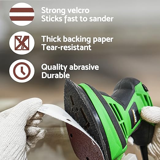 S&F STEAD & FAST Mouse Sander Sandpaper 70pcs, 40 60 80 100 150 240 320 Grit Mouse Sanding Pads, Ryobi Sander Replacement Pad, Detail Sand Paper with Tack Cloth