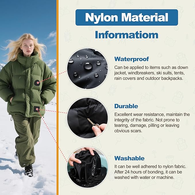 KING MOUNTAIN Self Adhesive Nylon Fabric Repair Tape, 4×63 Inches, Quick Down Jacket Repair Patch, Waterproof Outdoor Gear Patch Kit for Tent,Backpacks,Umbrella, Gloves, Sleeping Bag (White