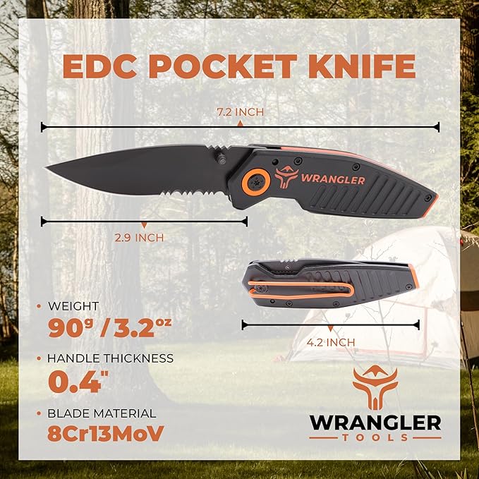 2-Pack Compact Pocket Knife + EDC Pocket Knife - 8Cr13MoV - Lightweight and Versatile Knife