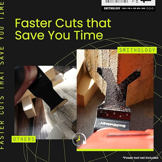 Smithology Universal Oscillating Saw Blades - 50 Long-Lasting Multitool Blades, Sharp Standard Oscillating Tool Blades for Plunge Cutting, Compatible with Major Brands, Made with High-Carbon Steel