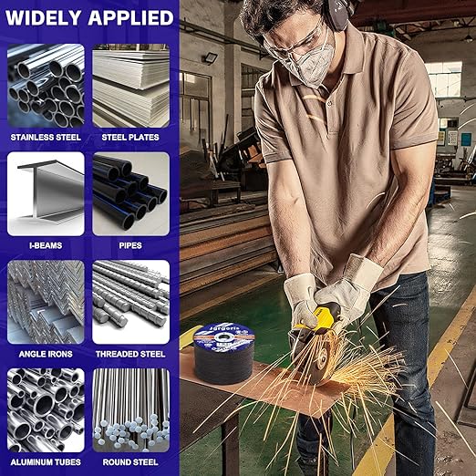 Cut Off Wheels 25 Pack, 4-1/2" x 3/64" x 7/8" for Metal & Stainless Steel, Angle Grinder Cutting Wheel, Precision Steel Cutting for Metalworking