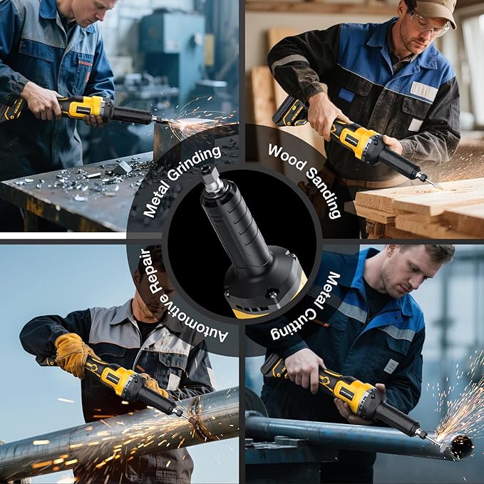 Die Grinder for Dewalt 20V MAX Battery, Cordless Die Grinder with 25000RPM Brushless Motor, 1/4" Precision Collect, Variable Speed Grinder for Metal Wood Grinding Cut Sanding (Battery not Included)