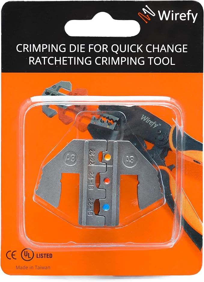 Wirefy Crimping Die for Small Diameter Insulated Terminals - 26-16 AWG