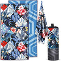 VENTURE 4TH Microfiber Beach Towel: Quick-Dry, Compact, Sand-Free, Absorbent, Sandproof and Lightweight - Perfect for Camping, Beach, and Roadtrips (Midnight Bloom Design | 35x78 inches)