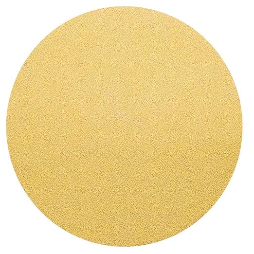 Benchmark Abrasives 5 Inch Sanding Discs Hook and Loop, Aluminum Oxide Stearated Gold No Holes Adhesive Sandpaper for Surface Blending, Automotive - Orbital Sander Sandpaper (50 Discs), 80 Grit