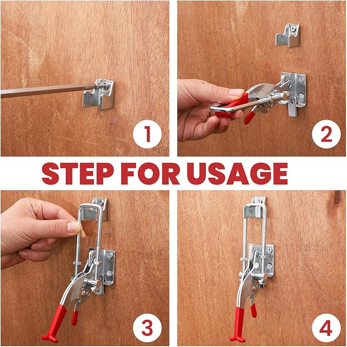 8 Pack Heavy Duty Toggle Clamp Latches 431 Type, 2000Lbs Holding Capacity Adjustable Latch U Bolt Self Lock Toggle Latch Smoker Lid Latch for Tire Carrier Latch Trailer Latch Door Latch Hardware