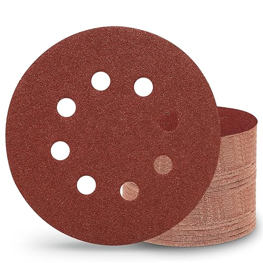 100 PCS 80 Grit 5 Inch Sanding Discs, Hook and Loop Sandpaper for Random Orbital Sander