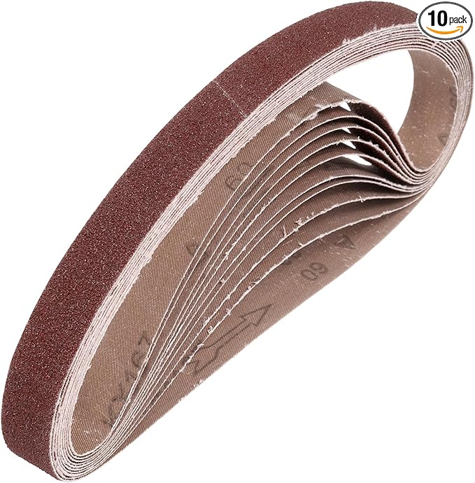 HARFINGTON 1 x 30 Inch Sanding Belts, 10 Pcs 60 Grits Aluminum Oxide Abrasive Belt Sander File Belt for Woodworking, Metal Polishing, Knife Sharpener
