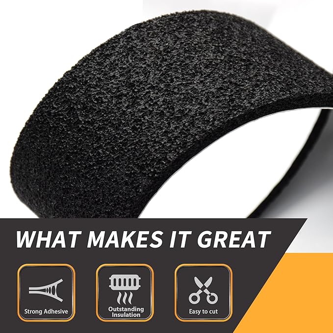 Pipe Insulation Foam Tape Self Adhesive Outdoor Weather Resistant Water Pipe Wrap, Sponge Strip for Water Pipes, Pipe Wrap Insulation (1/5 Inch Thick x 2 Inch Wide x 6.5 Feet Long)