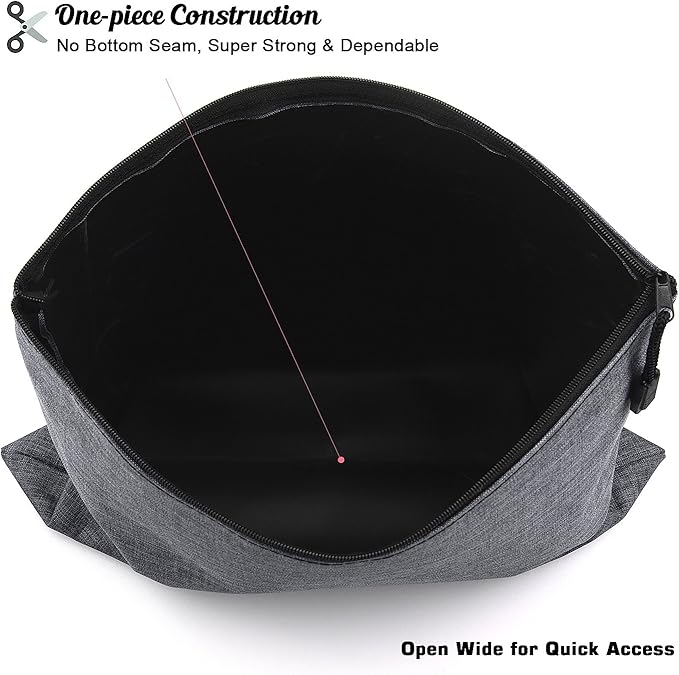 5 Pack Canvas Zipper Tool Bag Set - 5 Sizes B4 A4 B5 A5 B6, Heavy Duty Waterproof Multipurpose Utility Multi Tool Storage Pouch Case for Organizing & Sorting Household Tools, Spare Parts (Gray)