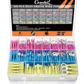 250PCS Heat Shrink Wire Connectors, 22-10 AWG Marine Grade Heat Shrink Butt Connectors, Waterproof Electrical Wire Terminals Kit Insulated Ring Fork Spade Butt Splices for Automotive Boat Truck