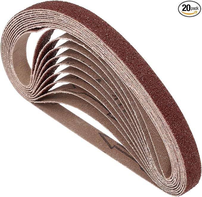 20 Pcs Sanding Belts 1/2 x 18 Inch 40 Grit Aluminum Oxide Abrasive Sandpaper for Belt Sander Metal Grinding Wood Working Weld Rust Removal