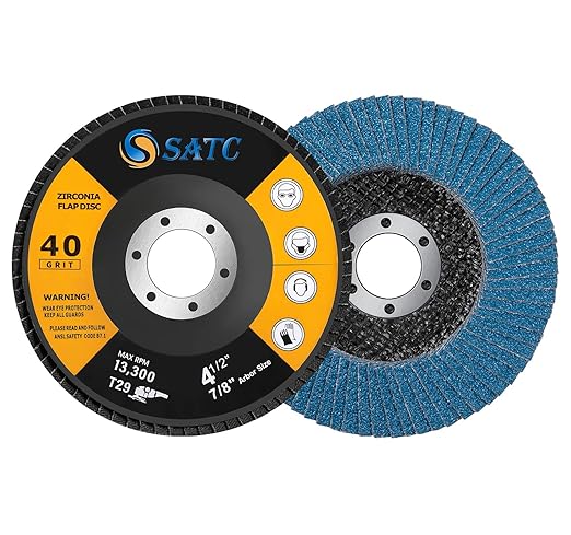 S SATC Flap Discs 4-1/2 Inch 40 Grit Zirconia Grinding Wheel Type 29 Abrasive Discs Flap Wheel for Angle Grinder - 20 Pack