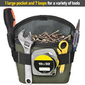 Tool Pouch Nails Screws Bag with Belt Clip (XL, Green)