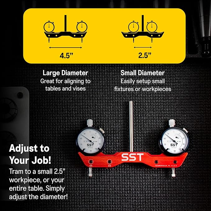 SST – Mill & Lathe Tramming System Bundle – Regular + Mini - Tram, Align & Square for Machine Calibration - Precise & Powerful - Designed in the USA