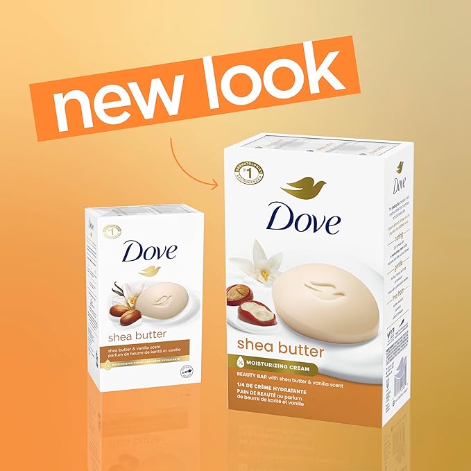 Dove Beauty Bar Soap Shea Butter, 8 Count