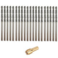 Drilax 20-Pc 2.5mm Diamond Drill Bit Set | Dremel Compatible with 1 Collet | for Glass, Sea Glass, Gems & Jewelry