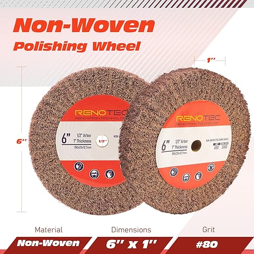 6 Inch Flap Wheel, Non-Woven Polishing Wheel (Grit120)