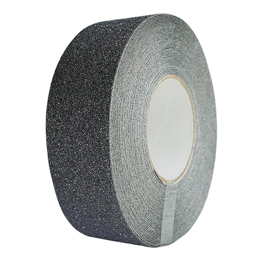 GGR Supplies T.R.U. NST-20 Black Non-Skid Tape 2 in. Wide x 60 ft. Length Safety Way 60 Grit Anti Slip Traction Tape 32 Mil