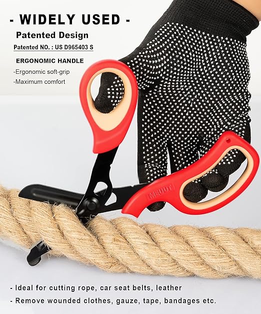 MEUUT 2 Pack Trauma Shears Patented Bandage Scissors - Medical Supplies with 8 inch Heavy Duty Medical Scissors for EMT Workers Nurses