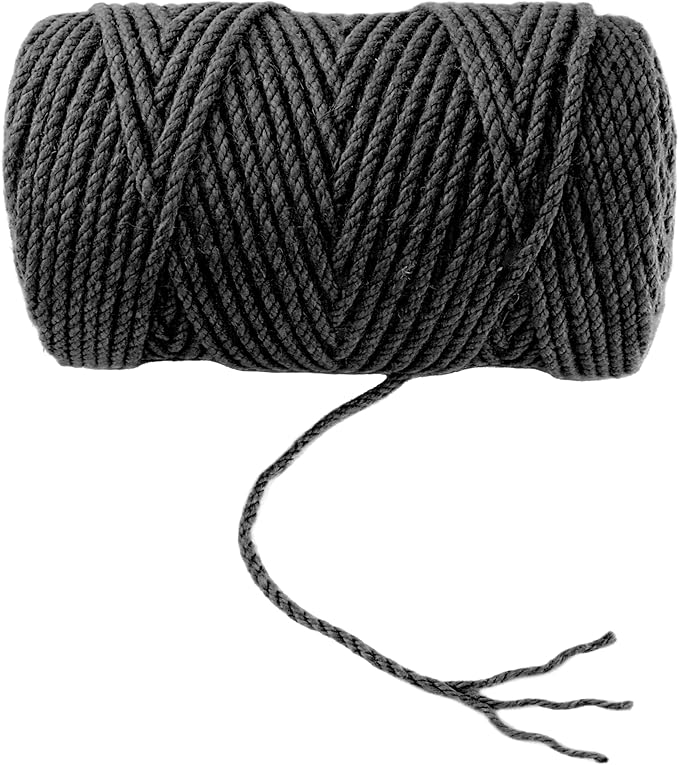 4mm x 300 Feet Black Jute Rope, Twine for Gardening Tomato Climbing Plant Tie Floristry Crafts Gift Wrapping Packing Decor
