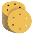 6 Inch - 6 Hole Hook and Loop Sanding Discs 150 Grit, Random Orbital Sandpaper for Automotive and Woodworking - 100 Pack