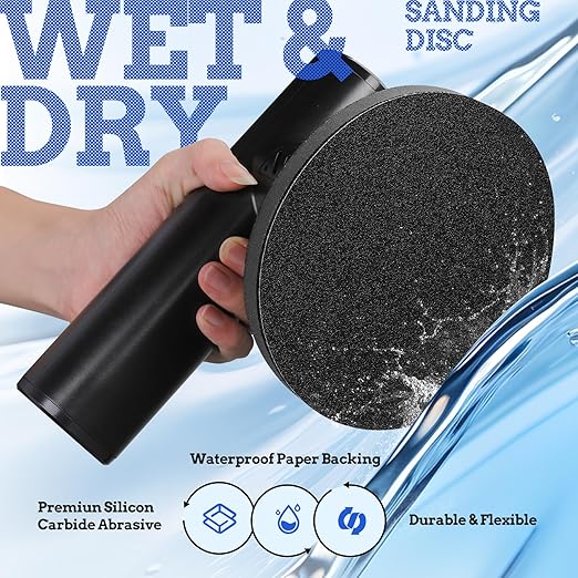30PCS 6 inch Silicon Carbide Sanding Discs 80 Grit, Wet Dry Orbital Sander Hook and Loop Sandpaper Disc, Best for Metal,Automotive,Wood Polishing