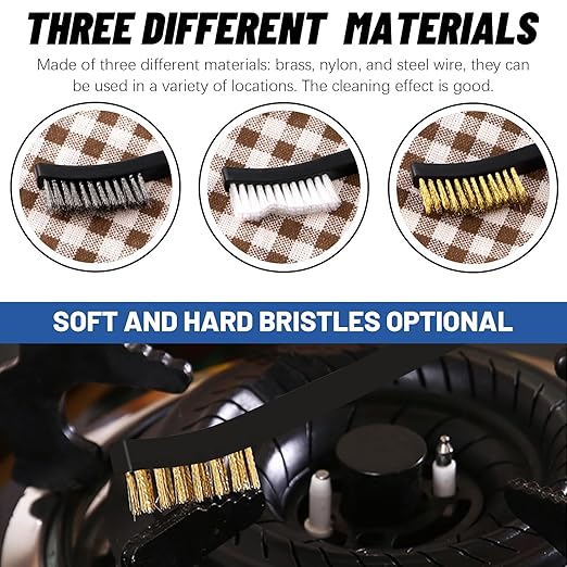 Glarks 9Pcs Wire Scratch Brush Set, Including 5Pcs Wire Wheel Cup Brushes,3Pcs Mini Wire Brush and Stainless Steel Wire Brush for Cleaning Dirt, Rust and Paint Remover