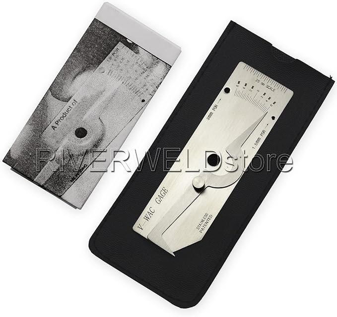 RIVERWELD V-WAC Single Weld Gage Welding Inspection Thread Gauge Metric Stainless Steel Checks Undercut Crown Height Porosity Pits