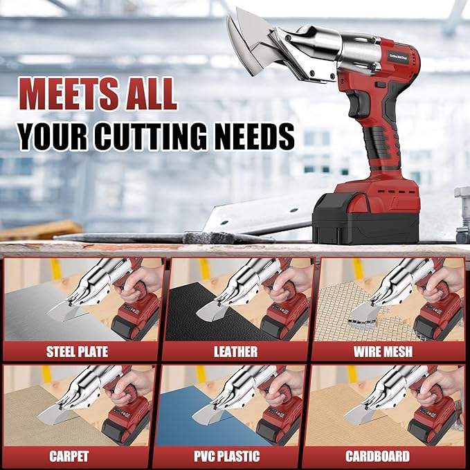 Cordless Sheet Metal Cutter Brushless for Milwaukee 18v Battery(Tool Only), Metal Shears 360 Degree Pivoting Head, Electric Metal Scissors for Cutting Stainless Sheet, Metal, Iron, 221 Ft-Lbs Torque