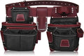 Nylon and Leather Tool Belt | Framing Tool Bags | Leather Tool Belts | Nylon Tool Pouch | Carpenter Tool Belt | Construction | Framers | Electrician (Black)