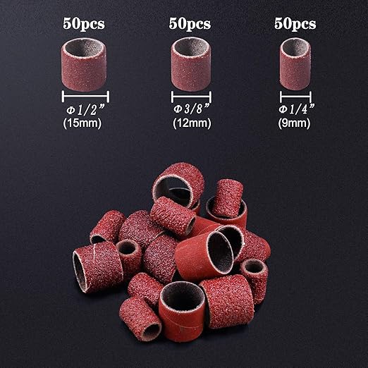 165pcs Rotary Tool Sanding Drums 180 grit,Sanding Drum Sander Bits Bands for Drill Accessories