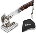 TIVOLI Camping Axe, Lion - Patterned Survival Hatchet with Nylon Sheath, High Carbon Steel Blade Compact Outdoor Bushcraft Axe with Ergonomic Wood Grip, Camping Gear for Hiking, Chopping, Hunting