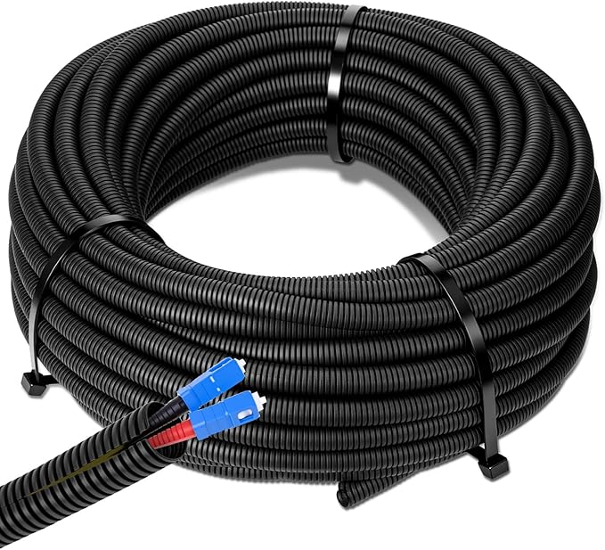 Sasylvia 1/4" x 200 ft Split Wire Loom Tubing Automotive Wire Loom Assortment Split Cable Sleeves Bulk Flexible Electrical Conduit Protective Kit