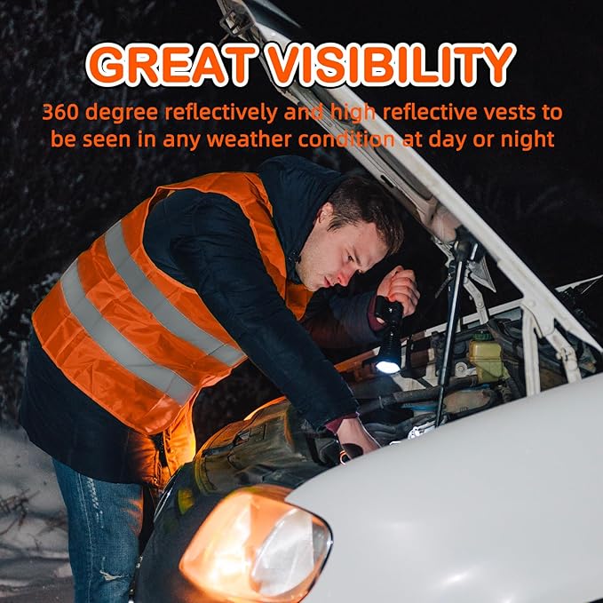 36 Pack High Visibility Safety Vest Bulk Reflective Mesh Security Vest with Silver Strip for Men Women
